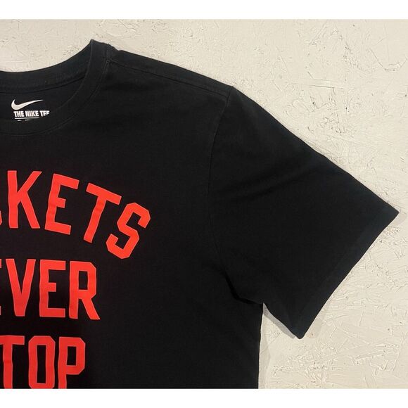 Nike Dri Fit Athletic Cut Buckets Never Stop Mens Large Short Sleeve Black Shirt - Picture 5 of 9